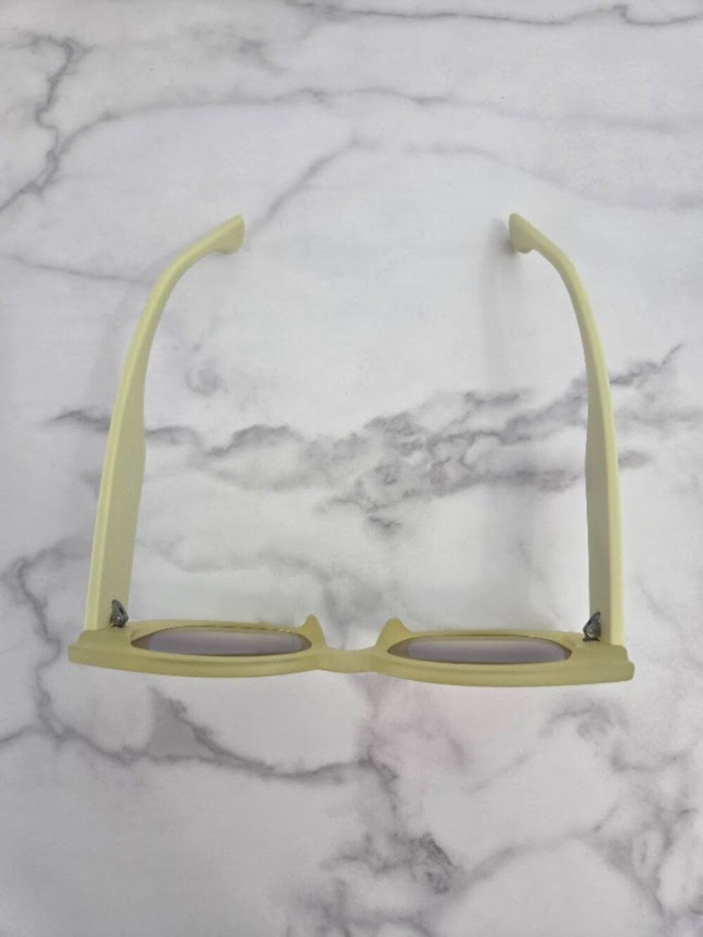 Oversized Square Sunglasses Pastel Lime Green Yellow Frame Gradient Lens - Picture 3 of 13